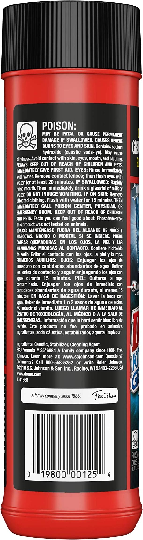 Drano Kitchen Granules Drain Clog Remover and Cleaner, 17.6 Ounce