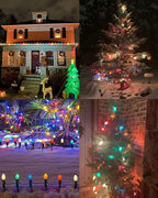 25 Pack C7 Christmas Light Bulbs, C7 Ceramic Multicolor Christmas Lights Replacement Bulb, E12 Candelabra Base Vintage Light Bulbs for Outdoor Xmas String Lights Nightlight Chandelier, 5 Watts