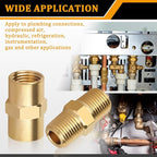 KOOTANS 12pcs Brass Pipe Fitting, NPT Hex Nipple, Coupling, 1/8" x 1/8" NPT Male Pipe, 1/8" x 1/8" NPT Female Pipe Fittings Set (6 Nipple & 6 Coupling)