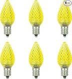 Sunlite 80704 LED C7 Holiday Decorative Bulb 0.4 Watts, E12 Candelabra Base, Faceted Christmas-Lights Nightlight, Yellow