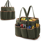 13in Tool Bag, Heavy Duty 19oz Waxed Canvas Bag 11-Pocket Portable Tool Bag Organizer Storage Toolbox for Gardener Welders Electrician Working Men Mechanic
