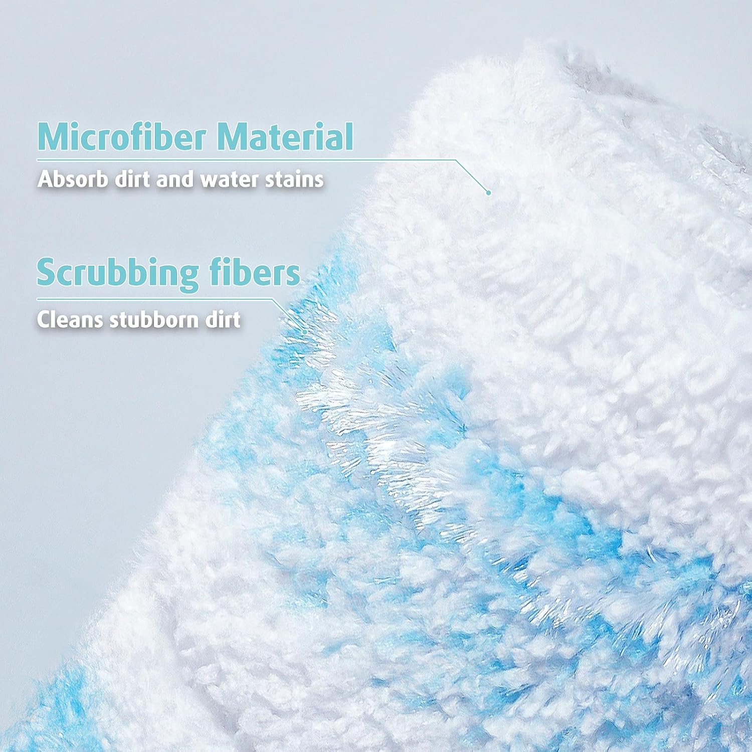 AIR U+ Mop Replacement Pads for O Cedar H2prO Flat Mop System, 4 Pack Mop Pads, Machine Washable Reusable Microfiber Mop Heads Replacements for O-Cedar H2Pro Refills Clean for All Floors Types