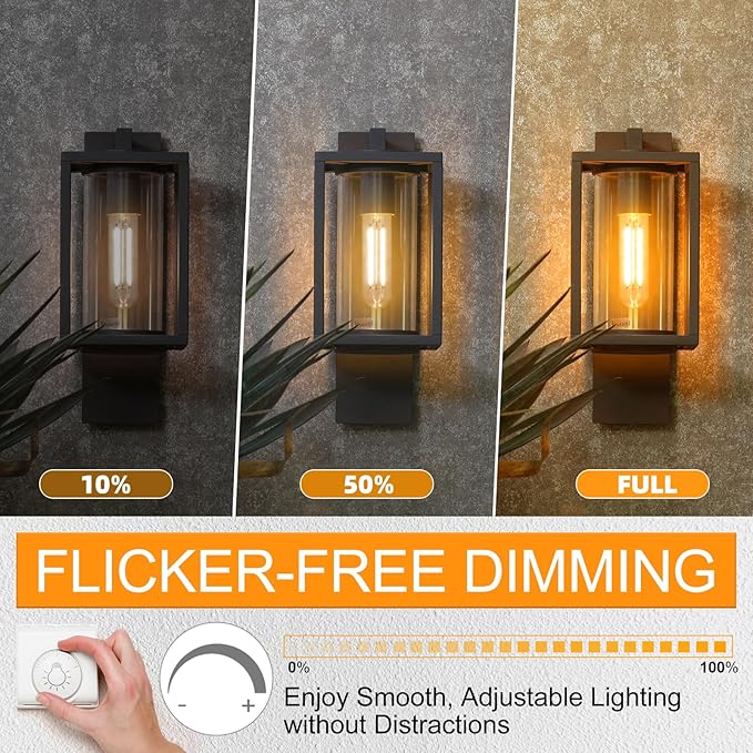 Tubular LED Edison Bulb 2200K Amber Warm Dimmable, 2W, 25 watt Equivalent, E26 LED Light Bulbs, T10 Edison Bulbs for Chandeliers, Ceiling Fan, 90+CRI 250LM, 6 Pack