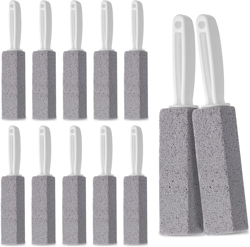 12 Pack Pumice Stone Toilet Bowl Cleaner, Toilet Pumice Stone with Handle for Toilet Cleaning, Bathtubs, Sinks, Swimming Pools, Grills