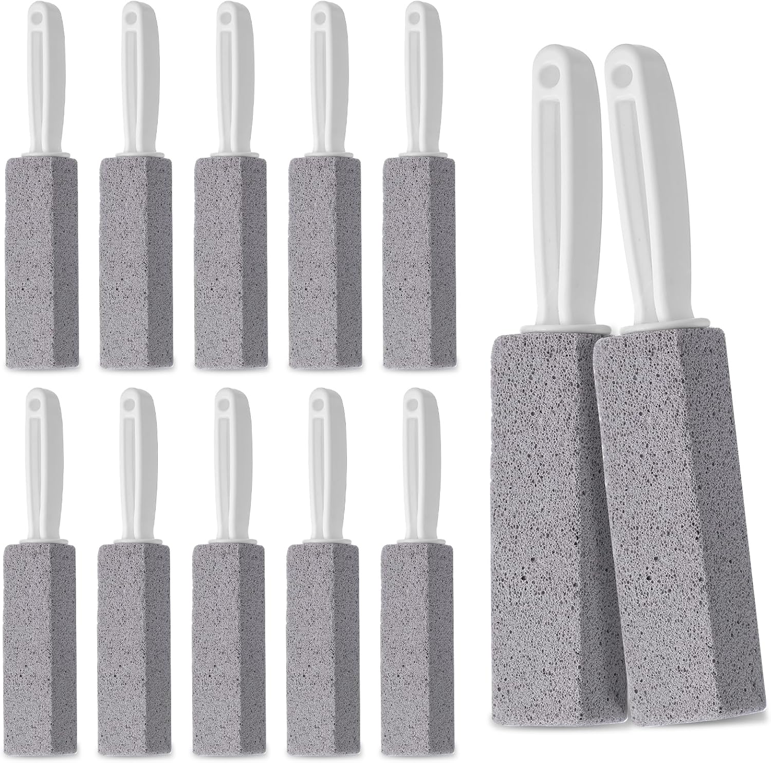 12 Pack Pumice Stone Toilet Bowl Cleaner, Toilet Pumice Stone with Handle for Toilet Cleaning, Bathtubs, Sinks, Swimming Pools, Grills