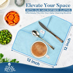 DAN RIVER 24-Pack Blue Microfiber Towels – Ultra Absorbent, Lint-Free & Streak-Free wash Cloths Kitchen for Home & Car - Must-Have Cleaning Essentials - 12" x 12"