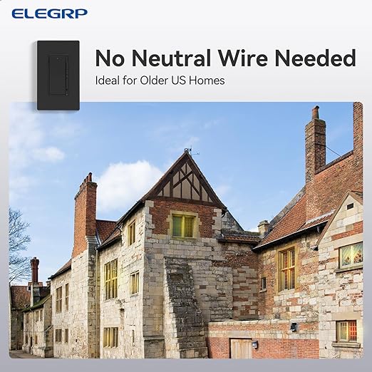 ELEGRP Dimmer Light Switch for 300W Dimmable LED/CFL Lights and 600W INC/HAL Bulbs, Single Pole/3-Way LED Slide Dimmer Light Switch, Wall Plate Included, UL Listed, 5 Pack, Black