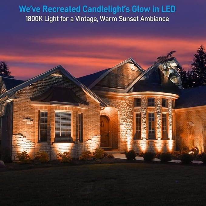 LEONLITE 12W/7.3W/3.7W Dimmable 5CCT LED Low Voltage Landscape Lights, Wall Wash Landscape Lighting Outdoor, 12V Landscape Spotlight, ETL, Aluminum, IP65 Waterproof, Pack of 4