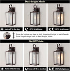 MICSIU 2 Pack Motion Sensor Outdoor Wall Lights Fixture, 18 Inch Oil Rubbed Bronze Dusk to Dawn Outdoor Lighting, Extra Large Exterior Wall Lights for House, Porch, Pathway, Patio