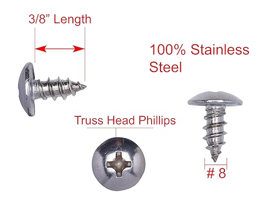 Bolt Dropper Stainless Truss Head Phillips Wood Screw (100 Piece) 18-8 (304) Stainless Steel Screws - ssd Screws