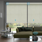 SmartWings Motorized Smart Blinds with Remote, Custom Automatic 100% Blackout Roller Shade Compatible with Alexa/Homekit/Google, Electric Smart Blinds for Indoor Windows, Vigor Cream