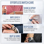 Mazal Watch and Jewelry Cleaner Spray kit. Cleaning Solution -Safe on All Metals, Crystals, Gold, Platinum, Precious Gemstones, Diamond Jewelry- Quick, Long Lasting Shine- TSA Approved 2oz