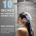 G-Promise All Metal 10 Inch Shower Head with Massage Mode Handheld, Rain Shower Head with Handheld Spray Combo, 3-Way Diverter with Pause Setting, 11 Inch Adjustable Extension Arm (Chrome)