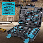 Magnetic Screwdrivers Set with Case, Amartisan 43-piece Includs Slotted, Phillips, Hex, Pozidriv,Torx and Precision Screwdriver Set, Magnetizer Demagnetizer Tools, Tools for Men (Blue))