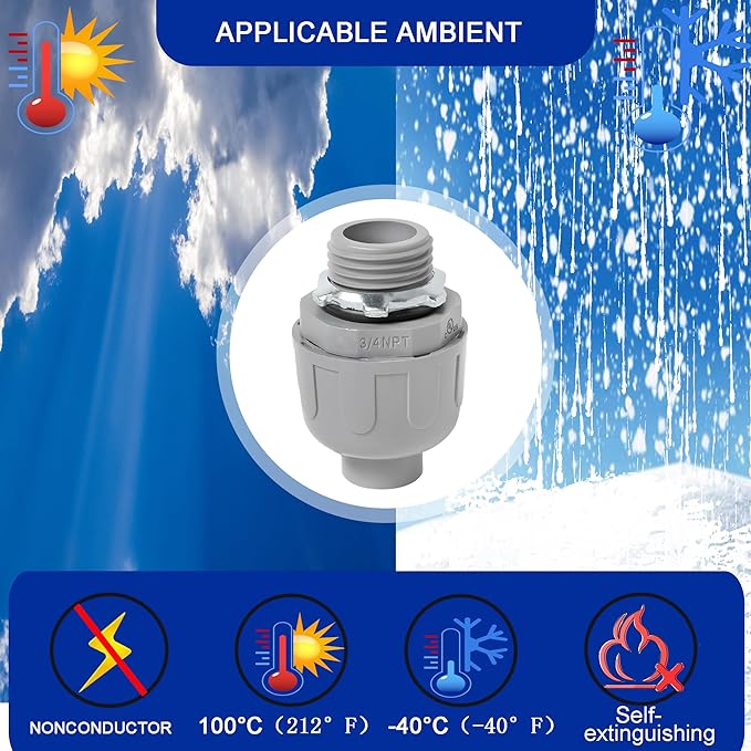 (3/4" Conduit Coupling 20 Pack) Yariwiz 3/4 Plastic Liquid Tight Conduit Coupling