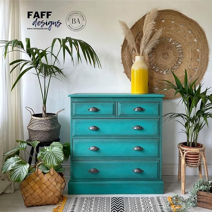 Dixie Belle Paint Company Chalk Finish Furniture Paint - Mermaid Tail (4oz) - Matte Aqua Green Chic Chalk Mineral DIY Furniture Paint