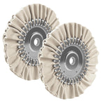 2PCS 8" Airway Buffing Wheel with 5/8" Arbor Flange-Free Hub，White Buffing Wheels for Angle Grinder, Mirror-Like Finishing Polishing Wheel for Aluminum Wheels Stainless Steel Chrome