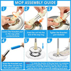 Spin Mop Replacement Handle 360 Degree Spin Mop Pole Handle Replacement Rotating Telescopic Stick for Head Replace Spinning Household Cleaning Accessories for Home(Blue)