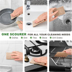 24 Pack Natural Scrub Kitchen Sponges - Coconut Husk Non Abrasive Scouring Pads - Multipurpose Scrubbing for Dishes - Heavy Duty Dishes, Pan and Pot Scrubbers for Kitchen Non Scratch