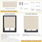 ChrisDowa Cordless Blackout Roller Shades for Windows, Thermal Insulated UV Protection Pull Down Shades, Total Blackout Window Blinds for Home, Office, Bedroom, Door (27" W x 72" H, Beige)