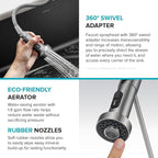 KRAUS Bolden Commercial Style 2-Function Single Handle Pull Down Kitchen Faucet in Stainless Steel, KPF-1610SS