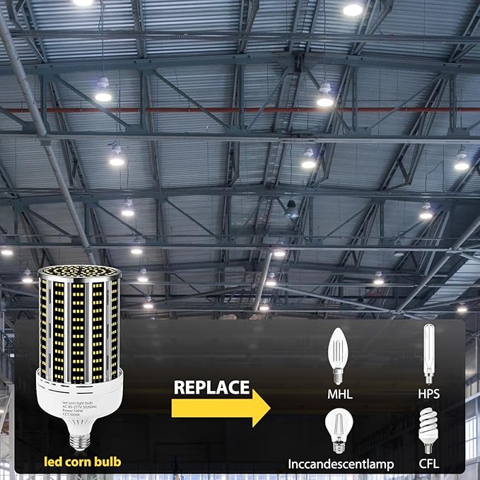 250W 2 pack LED Corn Light Bulb,(2500W Equivalent )Commercial Grade 36500LM DayLight 5000K E26/E39 Medium Mogul Base LED Lamp,Large Area Lights For Outdoor Indoor Garage Warehouse Factory Bay Light