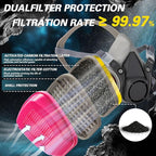 6200 Half Face Respirator Mask with Filters, Gas Mask Ideal for Painting, Woodworking, Sanding, Spraying