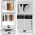 Clothes Dryer, Portable Foldable Drying Machine with Timer, Easy Carry Laundry Drying Wardrobe with Large Capacity, Electric Dryer/Rack for Home | Appartments | RV (Grey DF1)