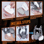 Full Face Reusable Respirator Gas Mask with Filter for Chemical Painting Dust Epoxy Welding Construction Works