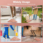 Matthew Cleaning Screw-on Heavy Duty Cotton Wet Mop Replacement Heads(Orange, Large,12 Pack) with 2 Pack Microfiber Cloth for Residential & Commercial Floor Cleaning Use- Fit Standard American Screw