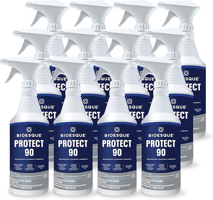 Bioesque Protect 90, Heavy Duty Bacteriostatic, Fungistatic, Algaestatic Formula, Effective Against Mold, Mildew, Algae, & Odor Causing Bacteria, 32 Fluid Ounce (Pack of 12)
