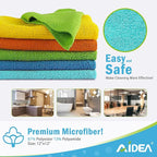 AIDEA Microfiber Cleaning Cloth 100PK, Soft Absorbent Rags, Microfiber Towels for Cars, Kitchen Towels, Dusting Cloth for Home, Window, Cleaning Supplies,12"×12"