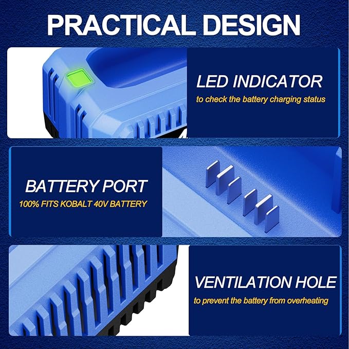40-Volt Charger Replace for Kobalt 40V Battery Charger, Compatible with Kobalt 40V Li-ion Battery KB640-03 KB240-06 KB640-06 KB245-06 KB440-03