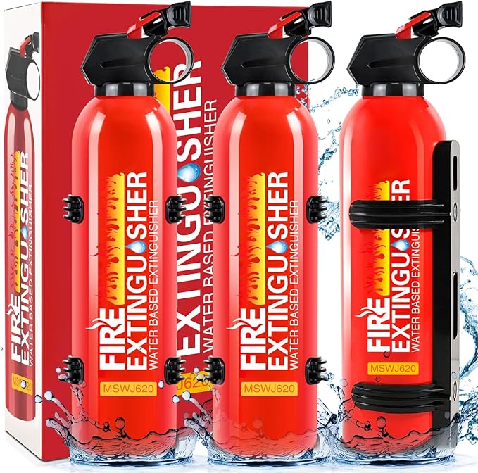 Fire Extinguisher for Home - 3pack Car Fire Extinguisher with Wall Mount, Small A B C K Fire Extinguisher, Water-Based Fire Extinguishers for Car/House/Kitchen/Truck/Marine/Boat/Vehicle/utv/rv