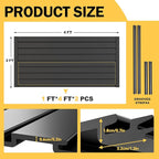 RORA Slat Wall Paneling Garage Slat Wall Storage Systems 2x4 ft Slatwall Black Heavy Duty Satwall for Tool Organization ,Pvc Slat Wall Panels,Fits for Storage and Display