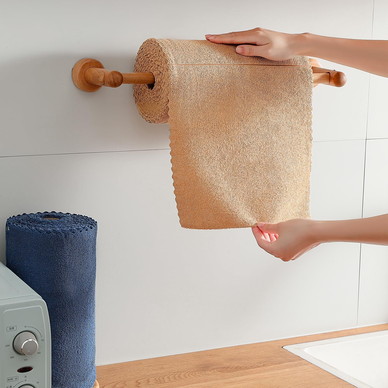 80 Pack Microfiber Cleaning Cloth Roll,Lint Free Rags & Tear Away Reusable Towels Washable Scratch,Ultra Absorbent Dish Rags(12" x 12") for Car Kitchen Home Garage-Dark Coffee