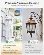 VIANIS Dusk to Dawn Outdoor Lighting, 2-Pack Large Size White Exterior Light Fixtures with Tempered Seed Glass, Waterproof Outdoor Wall Light Fixture, Anti-Rust Porch Lights Outdoor for Porch, Garage