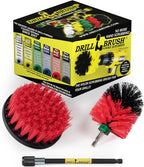 Cleaning Kit with Extension - Outside Patio and Deck Brush - Rust Tool Remover Brush - Concrete Swimming Pools Cleaner - Garden Fountain Brush Cleaner - Monuments and Headstones Restoration Brushes