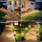 Solar Pathway Lights Outdoor Waterproof Solar Outdoor Lights with LED Tungsten Filament Bulb, Auto On/Off Garden Lighting for Outside Yard Landscape Driveway Lawn Path 4 Pack