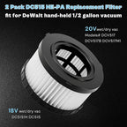 Vac Filter fit for DEWALT DC5151H DCV517B DC515 DCV517 DCV517M1 DC515B 18V 20V Wet Dry Portable Vacuum 2 Pack LUXRILIX