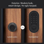 Level Smart Lock+ WiFi Deadbolt - World's Smallest Smart Lock - Apple Home Key & Voice Control - Matte Black