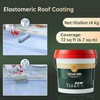 35 oz Gray Roof Sealant Waterproof, Elastomeric Roofing Coating Liquid Waterproofing Paint Adhesive, Solar Reflective Sealer for Outdoor Flat, Metal Roofs Leak Repair 1KG