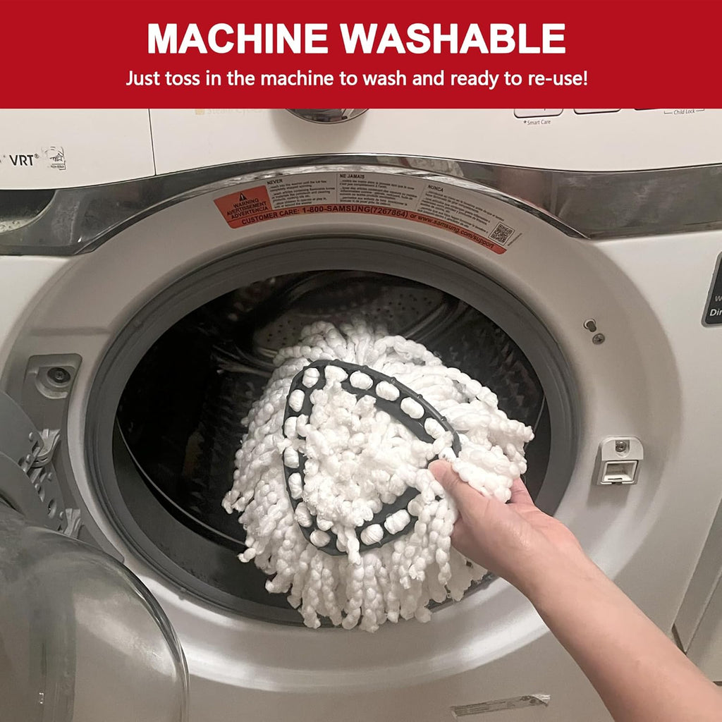 O-Ceda Easy Wrin Spin Mop Replacement - 8 Pack Microfiber Spin Mop Heads, Easy Cleaning Refills