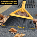 Heavy Duty Broom Outdoor and Indoor, 4 Pack Upgraded Commercial Angle Brooms, Perfect Yellow Broom of House, Kitchen, Garage, Courtyard