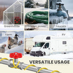 55 Ft Pipe Heat Cable for Water Pipe Freeze Protection, Self-Regulating Heat Tape for Metal and Plastic Pipes, Anti-Freeze Pipe Heating Trace System 6W/Ft 120V