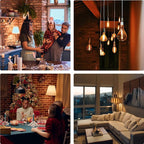 6 Pack T32 T12 Dimmable Tube LED Bulb, 4W Equivalent to 40W Amber Glass Warm E26 Base for Chandeliers, Wall sconces, Floor Lamps, Table Lamps and Other Indoor Lighting fixtures