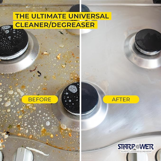 STARPOWER Heavy Duty All Purpose Multi Surface Grease, Oil, Grime Remover, 24 Ounces, Pack of 2