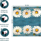 Spring Daisy Mailbox Covers Rustic Blue Old Wood Board Mailbox Covers Magnetic Standard Size 25.5x21 Inch Vintage Floral Waterproof Mail Box Wraps Post Letter Box Covers Garden Yard Outdoor Decor