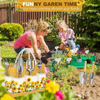 22Pcs Gardening Tools Set for Women Heavy Duty Garden Hand Tool Kit Gifts for Mom Beginner Gardener Gardening Accessories with SunflowerTote Bag/Shovel/RepottingMat/Plant Labels/Gloves-Yellow