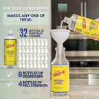 Whip It Cleaner, Multi Purpose Stain Remover CONCENTRATE, Makes 32 Bottles, Plant Based Enzyme Cleaner, Cleaning Food, Grease, Coffee, Wine, Baby Stains, pet stains, Over 500 uses, Made in USA, 32 OZ